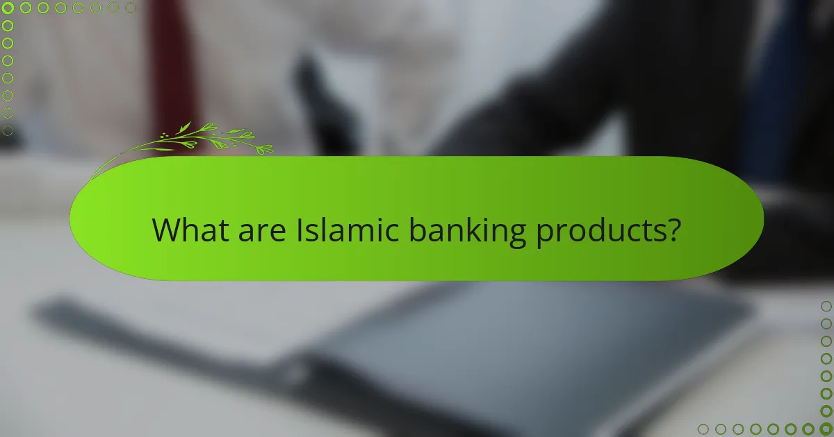What are Islamic banking products?