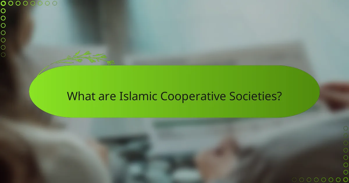 What are Islamic Cooperative Societies?