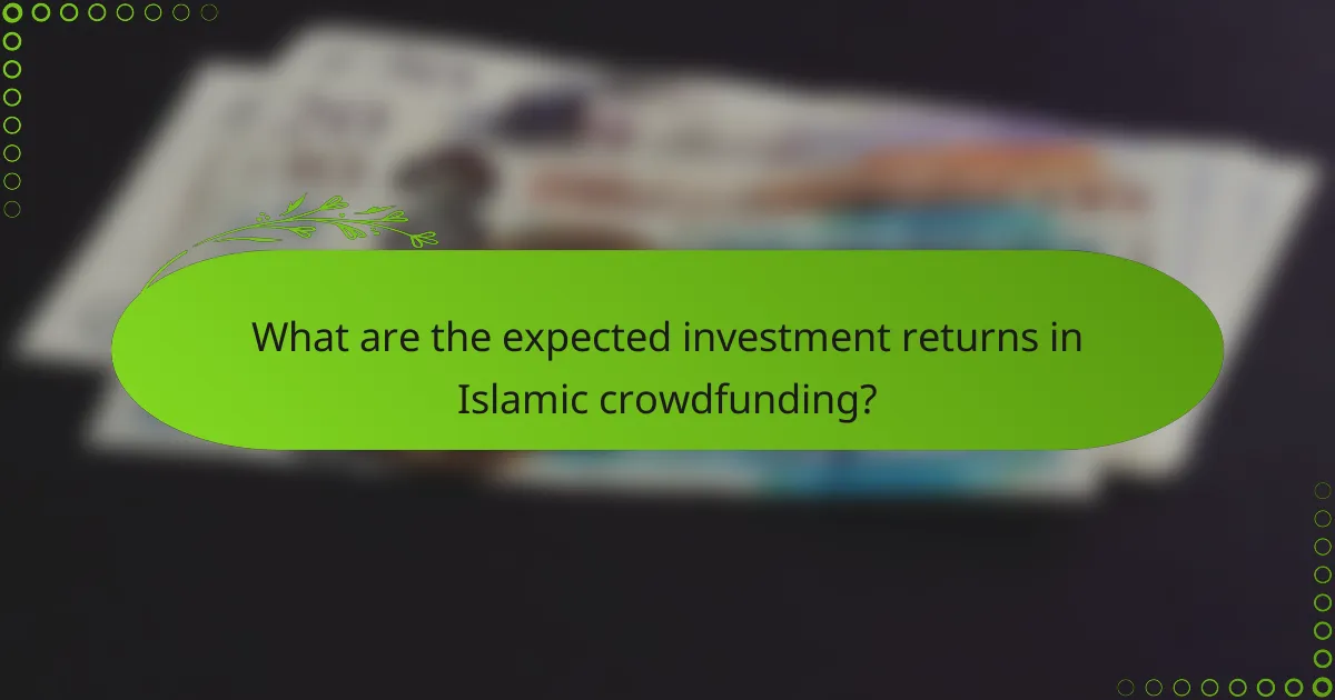 What are the expected investment returns in Islamic crowdfunding?