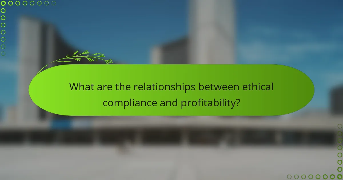 What are the relationships between ethical compliance and profitability?