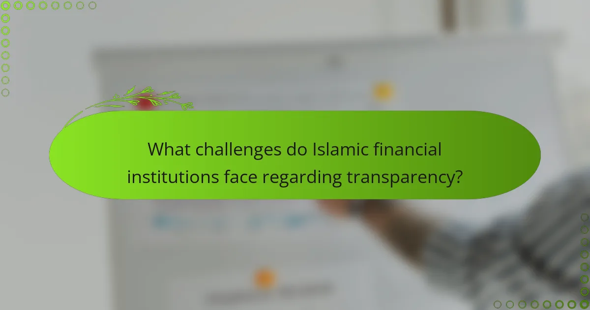 What challenges do Islamic financial institutions face regarding transparency?