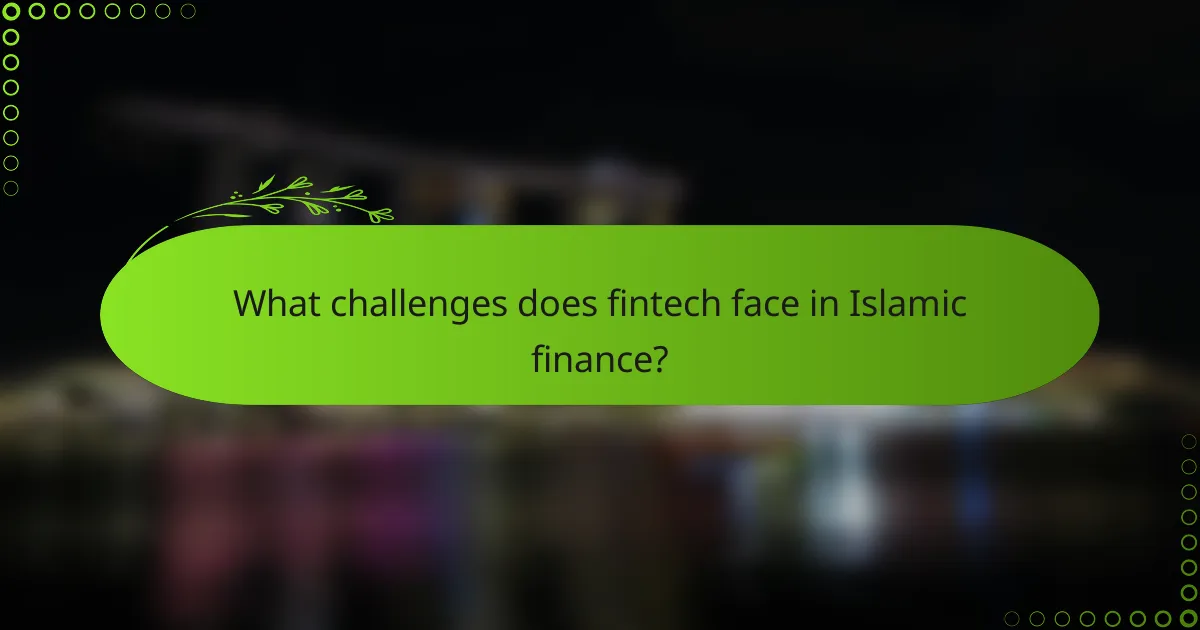 What challenges does fintech face in Islamic finance?