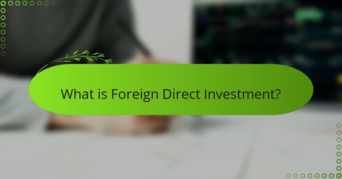 What is Foreign Direct Investment?