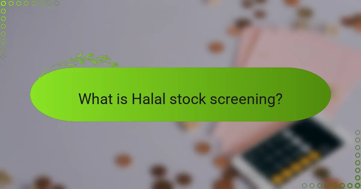 What is Halal stock screening?