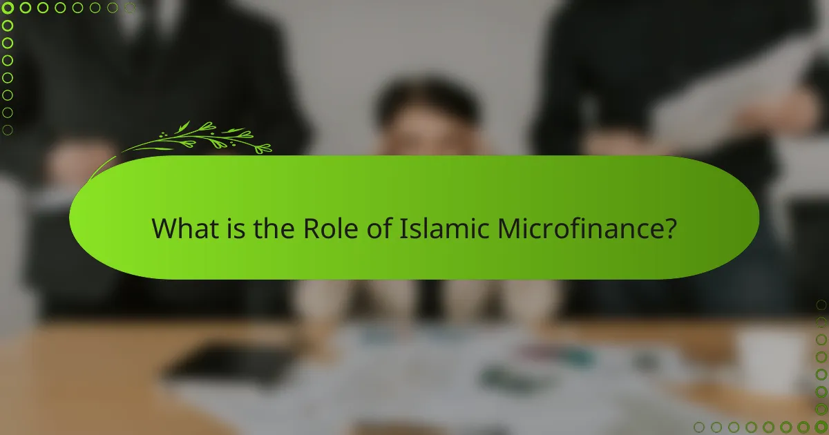 What is the Role of Islamic Microfinance?